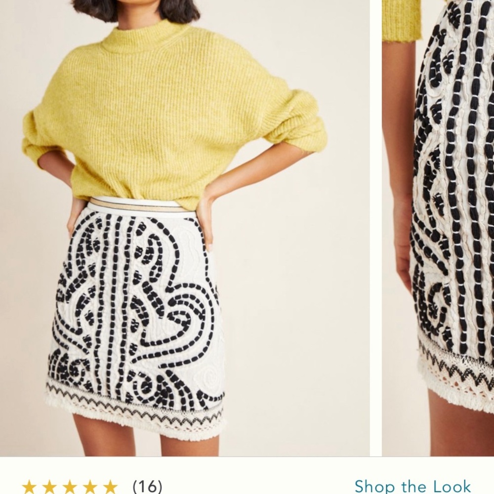 Maeve Carys embroidered mini skirt from anthro